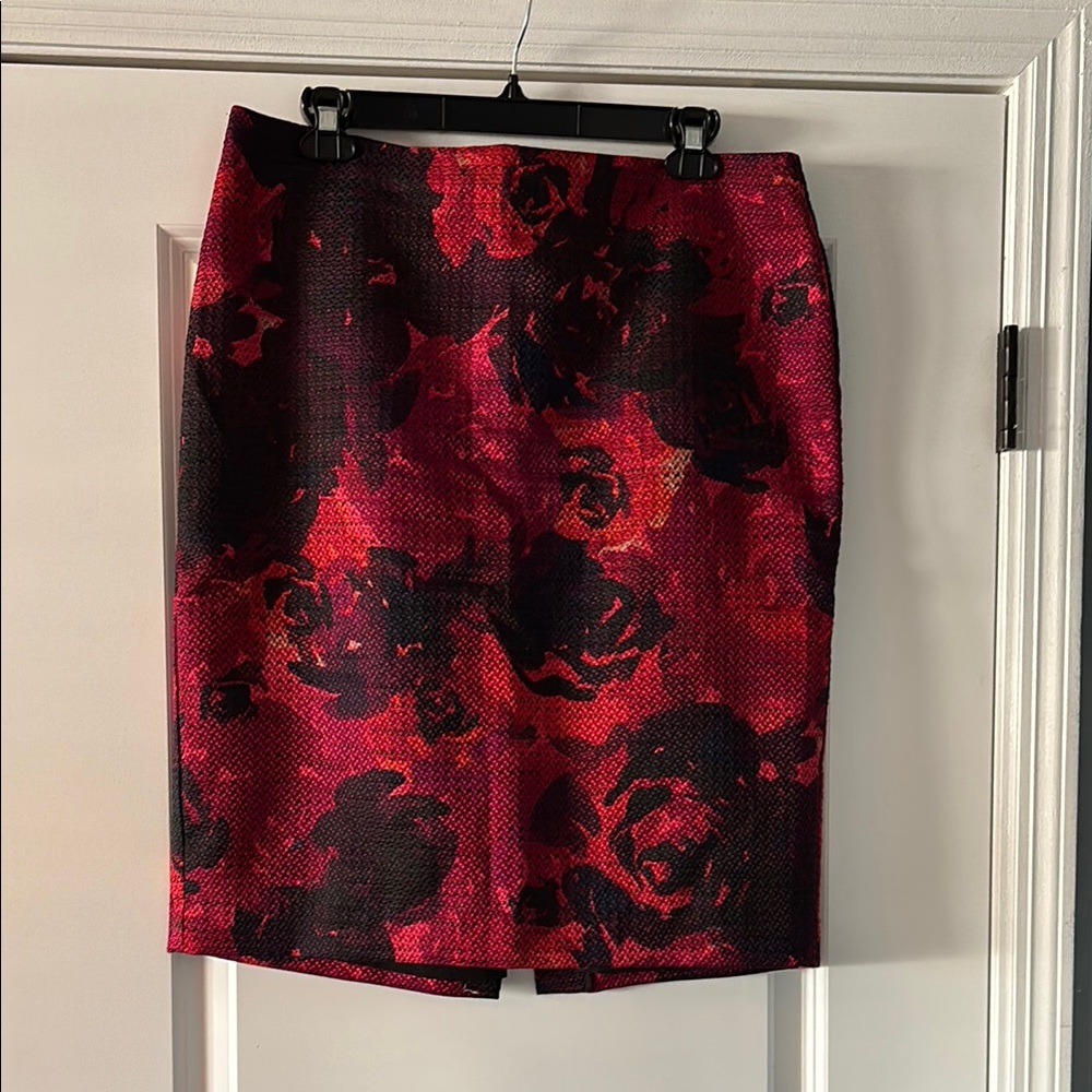 Ann Taylor Red Knee-Length Pencil Skirt for Night Out